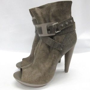 BCBGMAXAZRIA Peep Toe Leather Ankle Boot